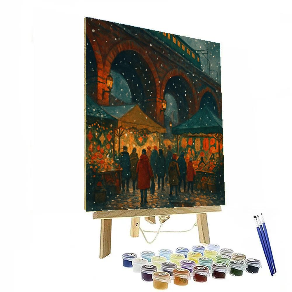 Christmas Market Under Railway Arches painting number kit