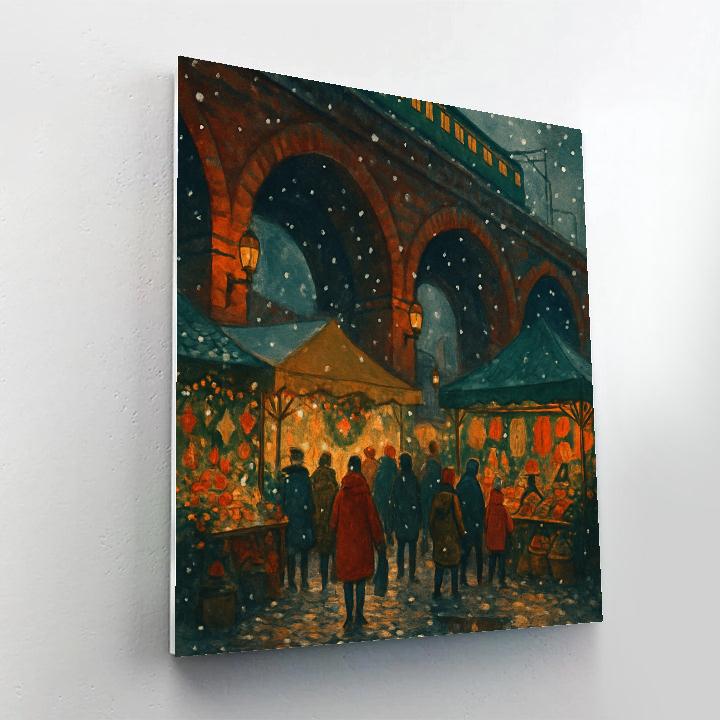 Christmas Market Under Railway Arches painting number kit