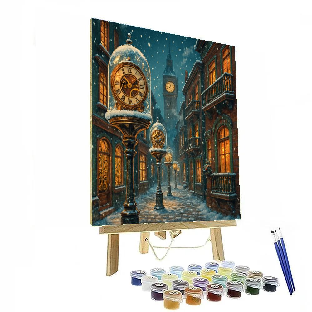 Snowy Clockwork Christmas Street DIY paint by numbers