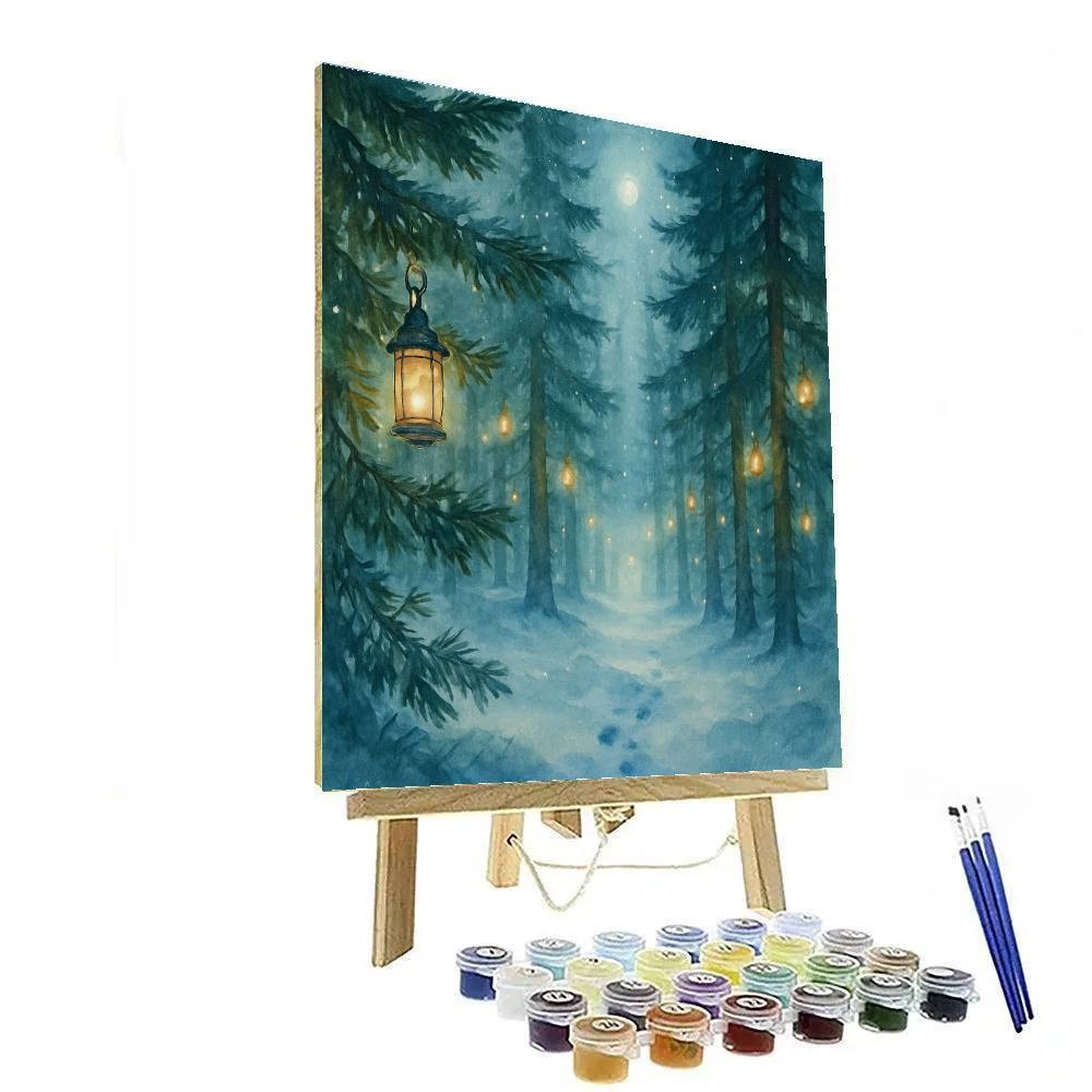 Midwinter Christmas Lantern Forest Numbered painting kits