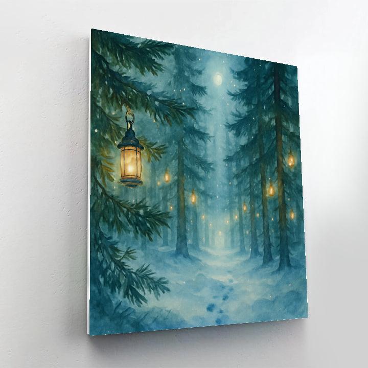 Midwinter Christmas Lantern Forest Numbered painting kits