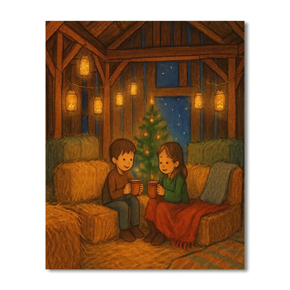 Christmas Firefly Barn Loft paint by numbers