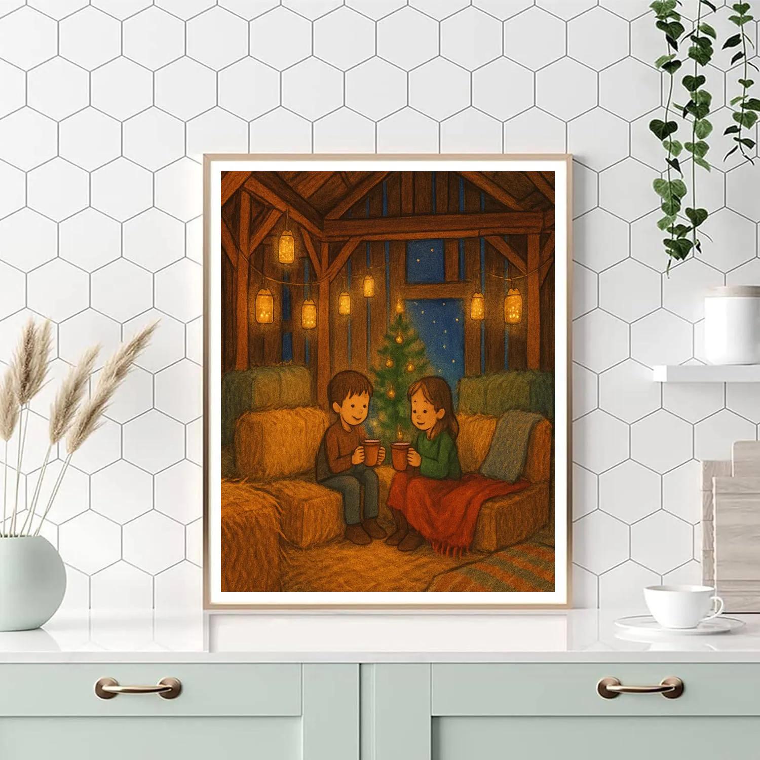 Christmas Firefly Barn Loft paint by numbers