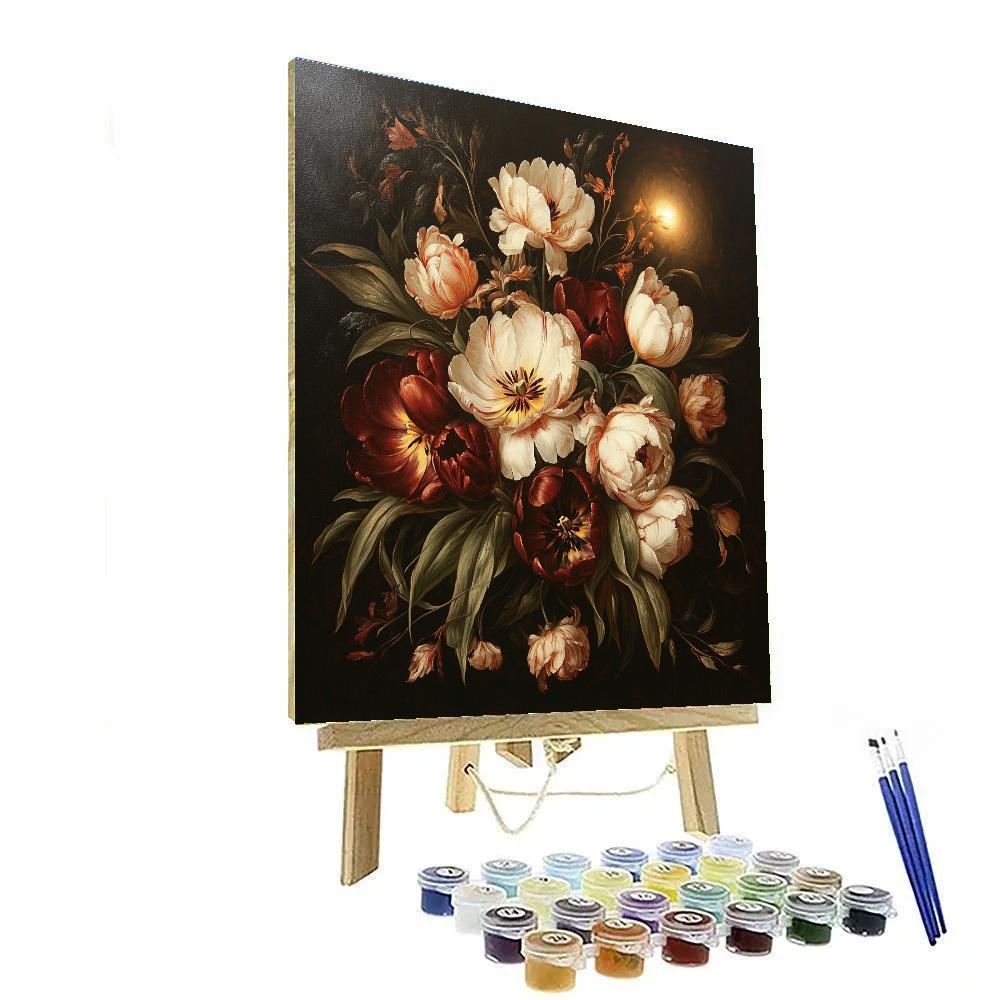 Caravaggio Inspired Nebula Bloom Chiaroscuro paint by number