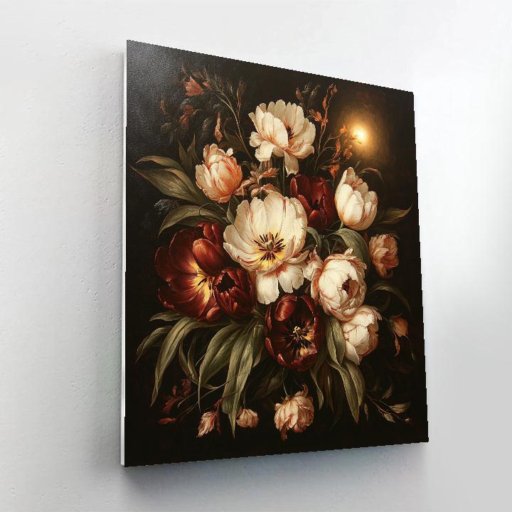 Caravaggio Inspired Nebula Bloom Chiaroscuro paint by number