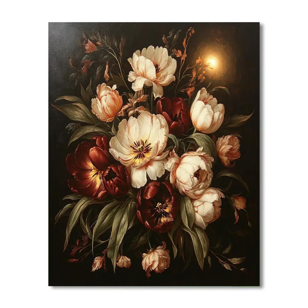 Caravaggio Inspired Nebula Bloom Chiaroscuro paint by number