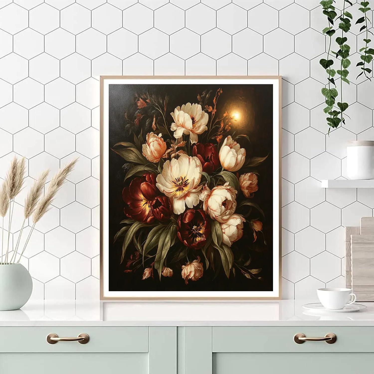 Caravaggio Inspired Nebula Bloom Chiaroscuro paint by number