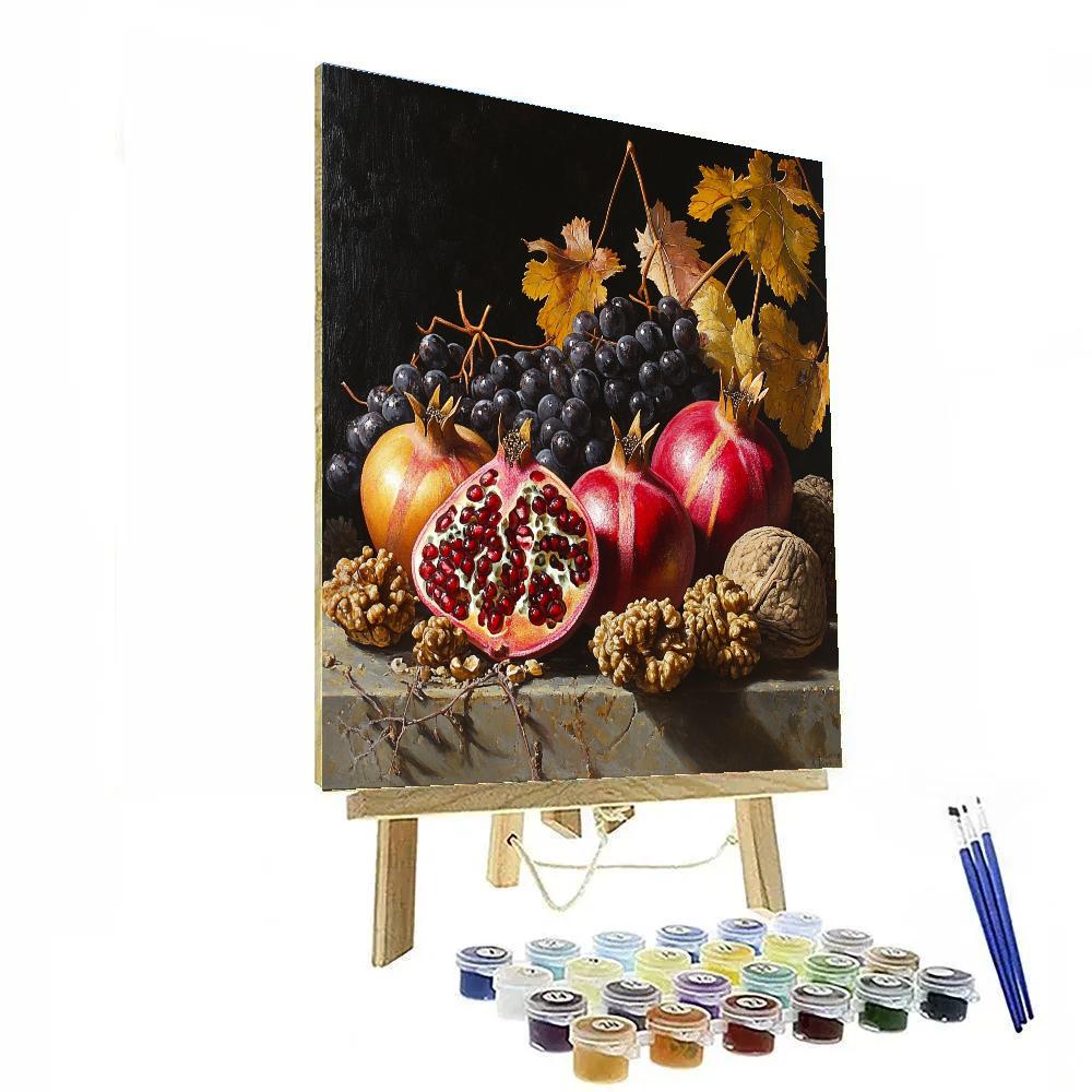 Caravaggio Inspired Comet Light Over Root Cellar Harvest Numbered painting kits