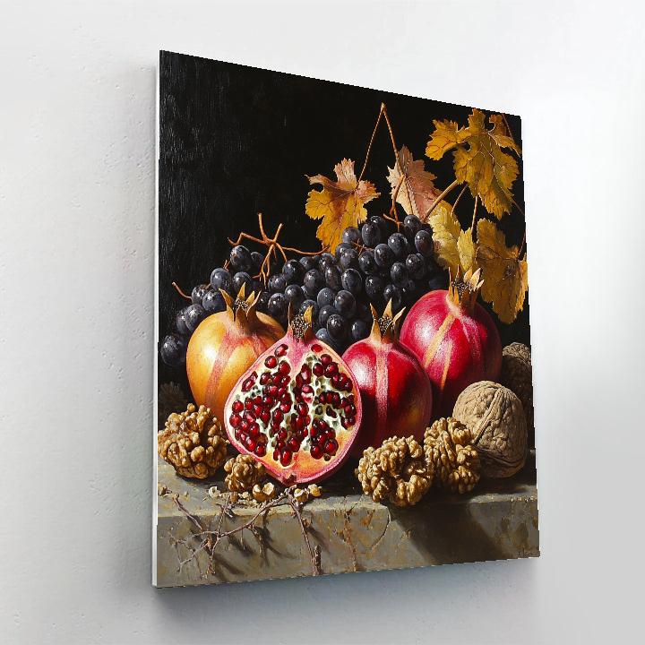 Caravaggio Inspired Comet Light Over Root Cellar Harvest Numbered painting kits
