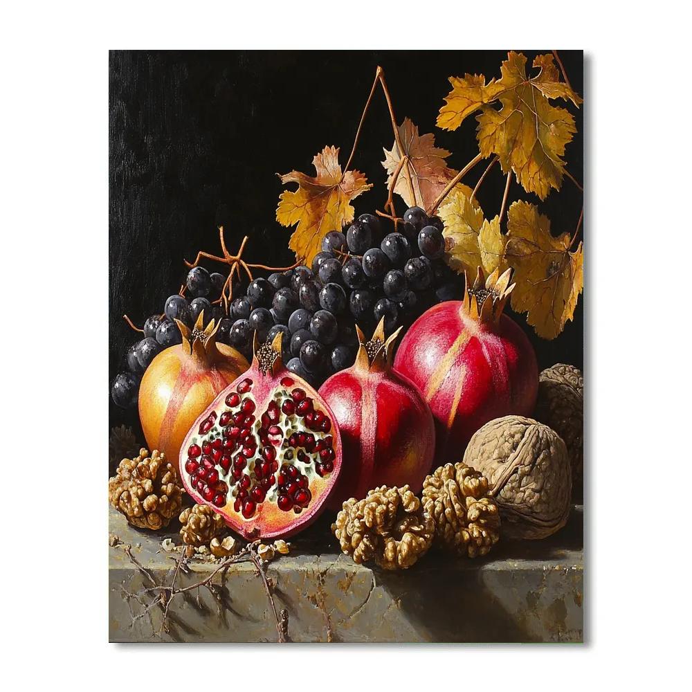 Caravaggio Inspired Comet Light Over Root Cellar Harvest Numbered painting kits