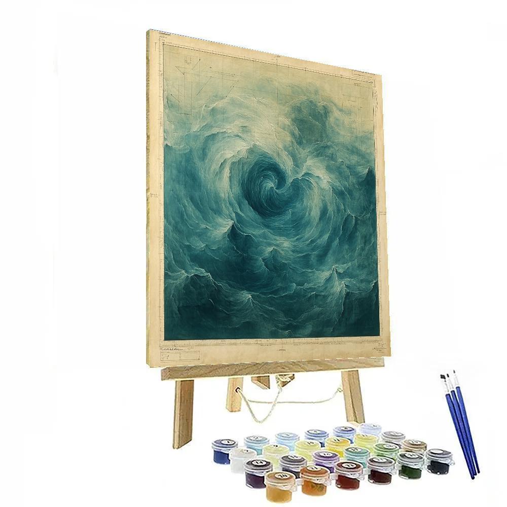 Leonardo Da Vinci Inspired Oceanic Current Cartography Paint by numbers art