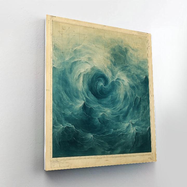 Leonardo Da Vinci Inspired Oceanic Current Cartography Paint by numbers art