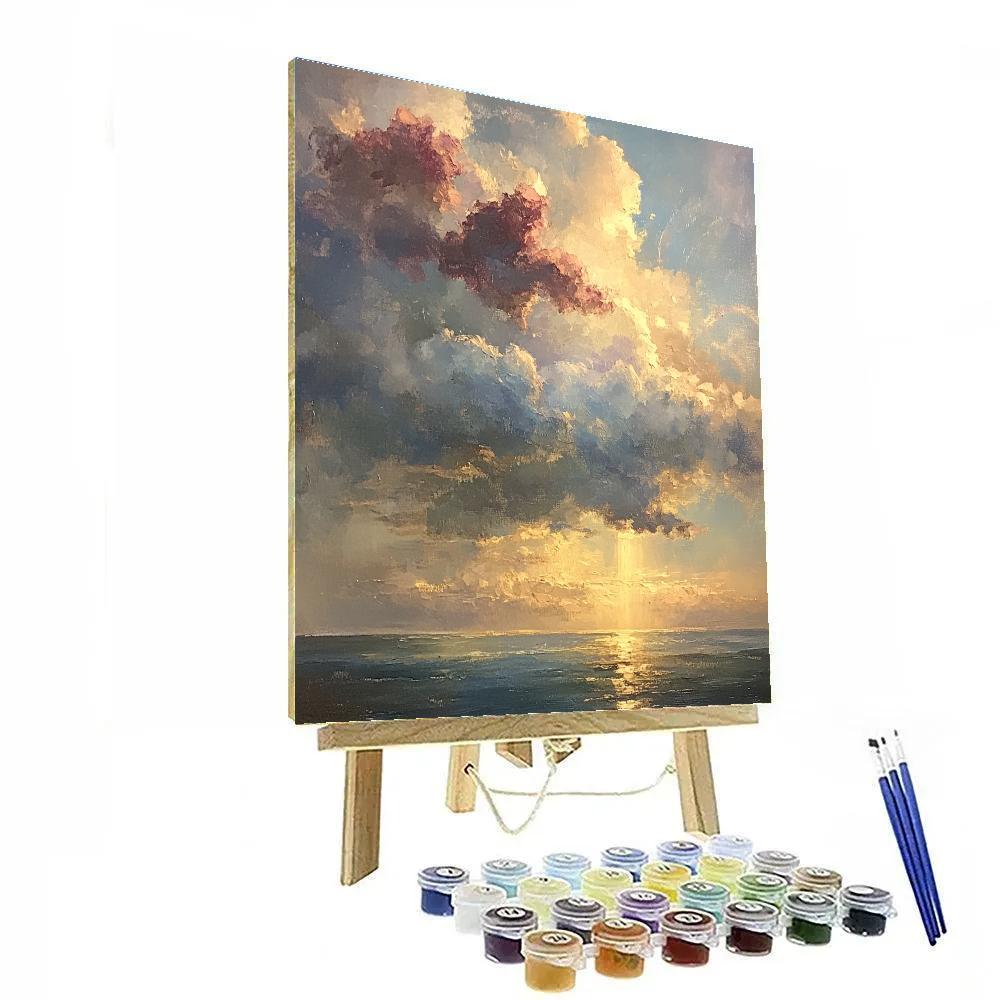 Edgar Degas Inspired Mountain Storm And Rainbow Fragment Paint by numbers art