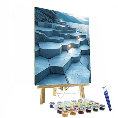 Michelangelo Inspired Basalt Circuit Labyrinth Painting by numbers kit