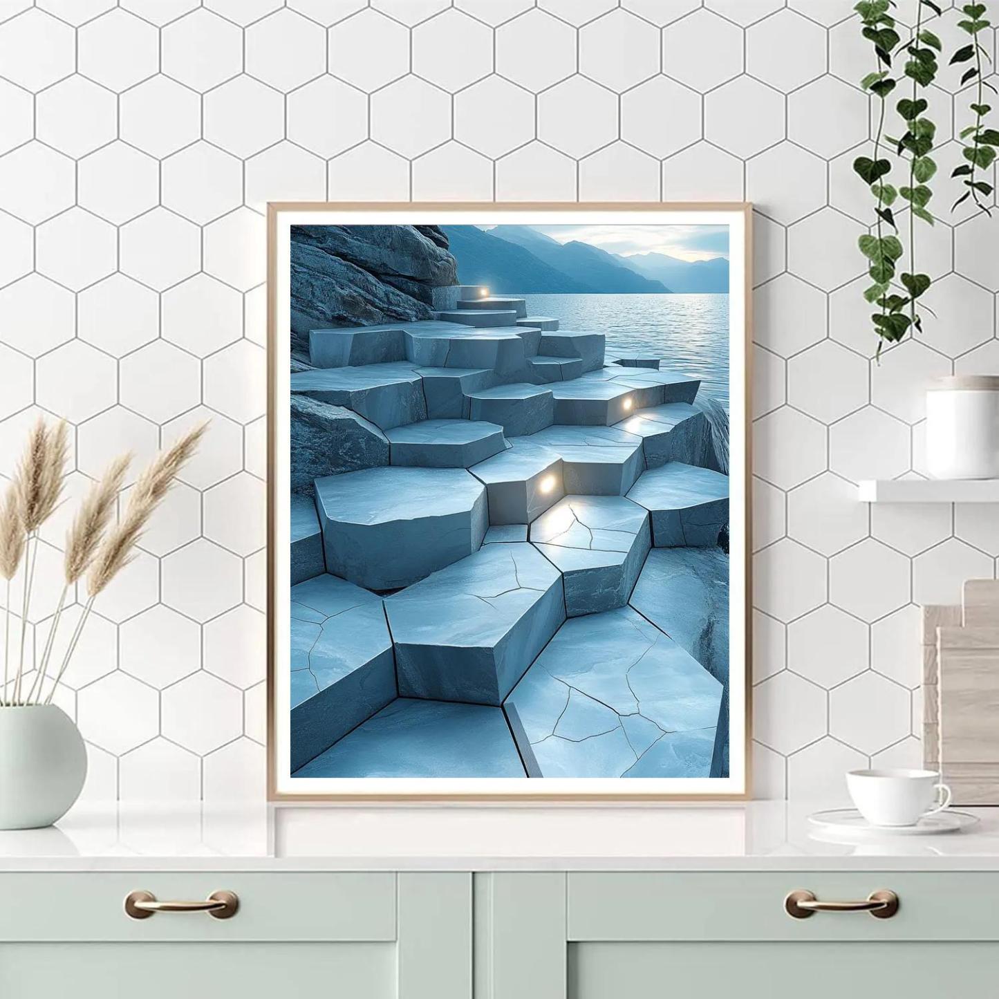 Michelangelo Inspired Basalt Circuit Labyrinth Painting by numbers kit