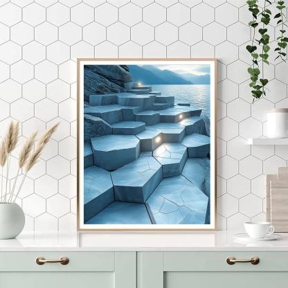 Michelangelo Inspired Basalt Circuit Labyrinth Painting by numbers kit