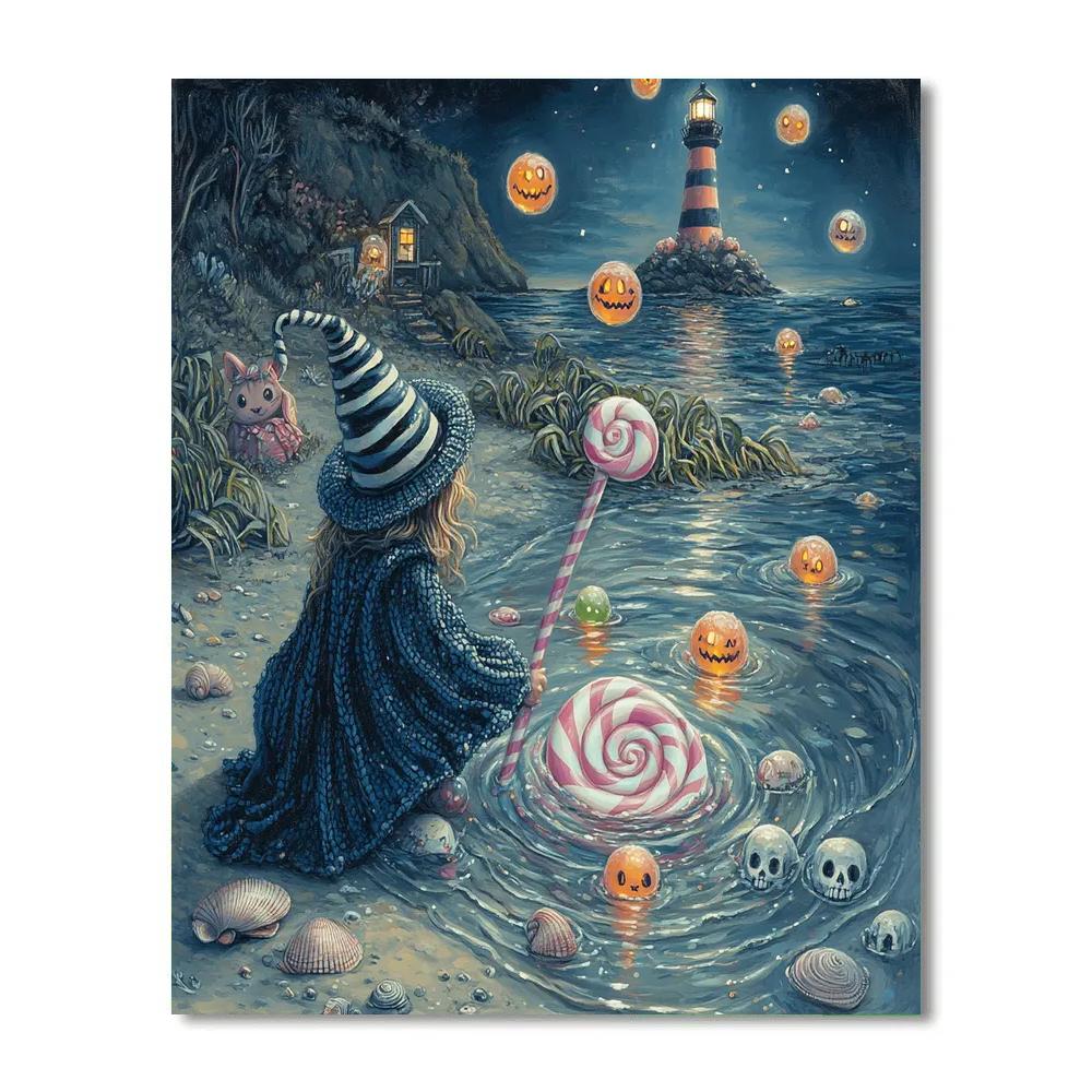 Spooky Tidepool Of Candy Comets Number painting