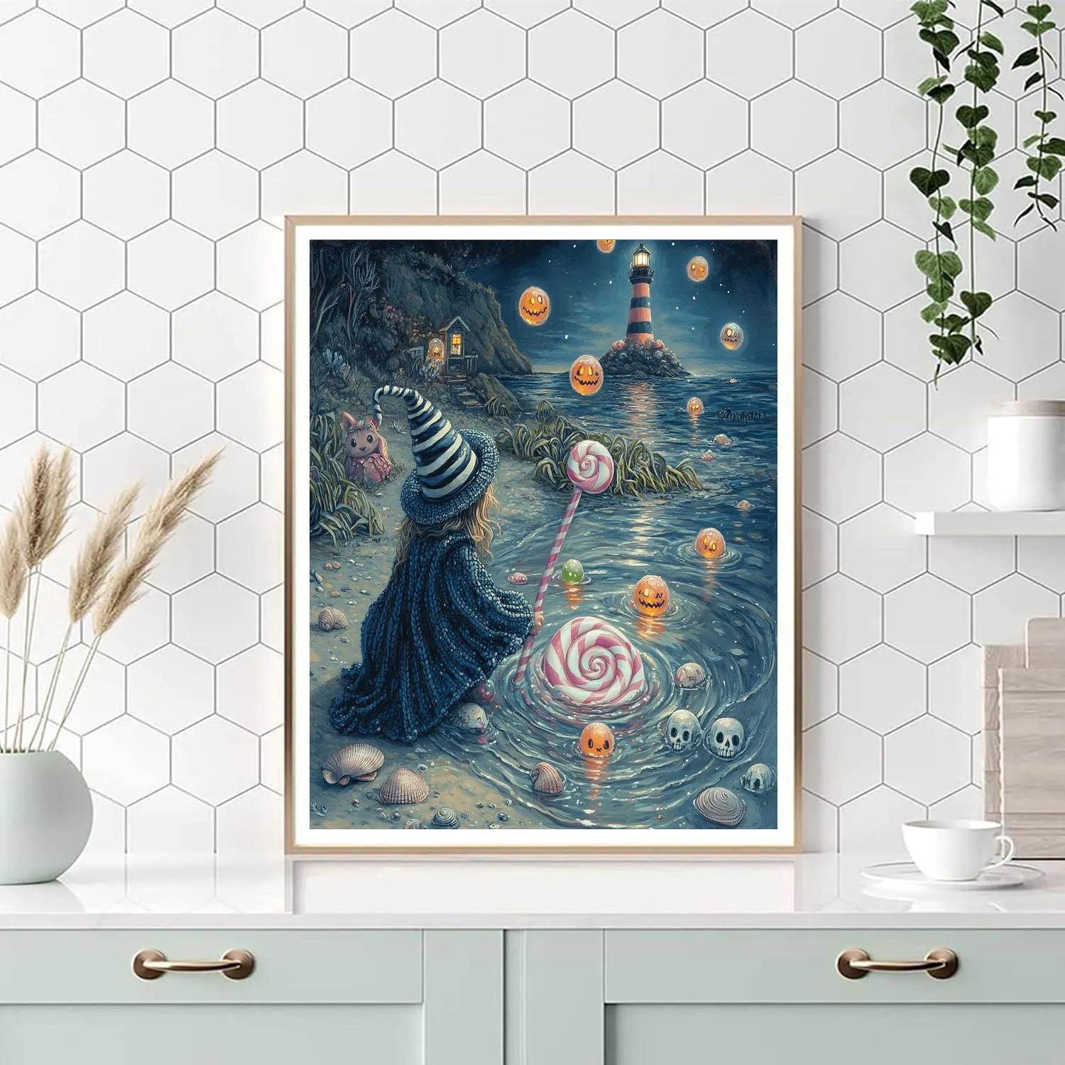 Spooky Tidepool Of Candy Comets Number painting