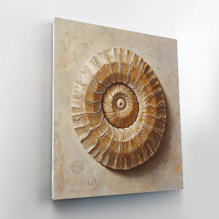 Leonardo Da Vinci Inspired Fossil Spiral Reliquary painting number kit