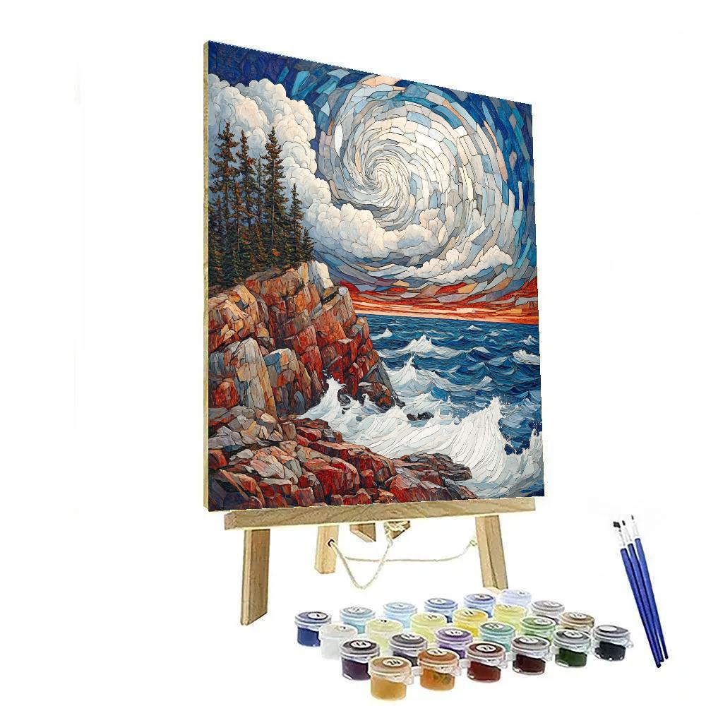 Arthur Lismer Inspired Sgraffito Gale Over Georgian Bay Ridges Paint by numbers kits