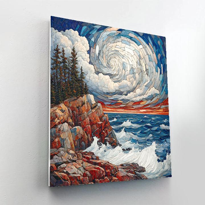 Arthur Lismer Inspired Sgraffito Gale Over Georgian Bay Ridges Paint by numbers kits