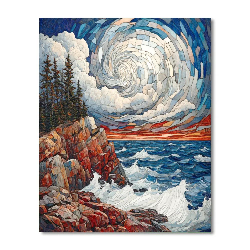 Arthur Lismer Inspired Sgraffito Gale Over Georgian Bay Ridges Paint by numbers kits