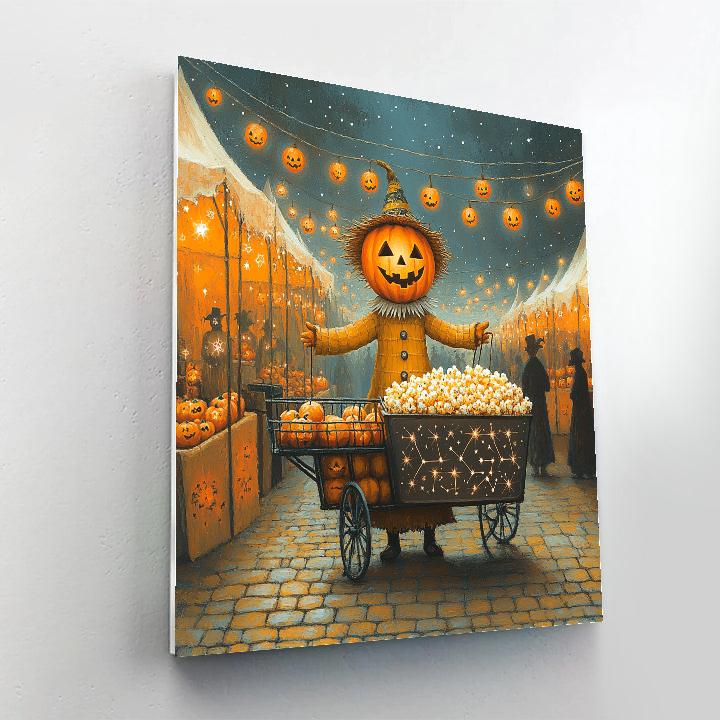Festival Cart In Spooky Starlight Market Paint by numbers art