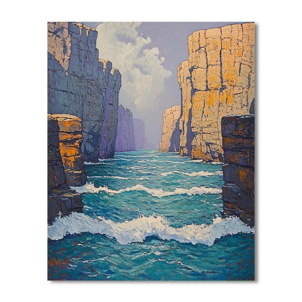 Arthur Lismer Inspired Whitecap Geometry In McGregor Bay Channel Paint by numbers kits