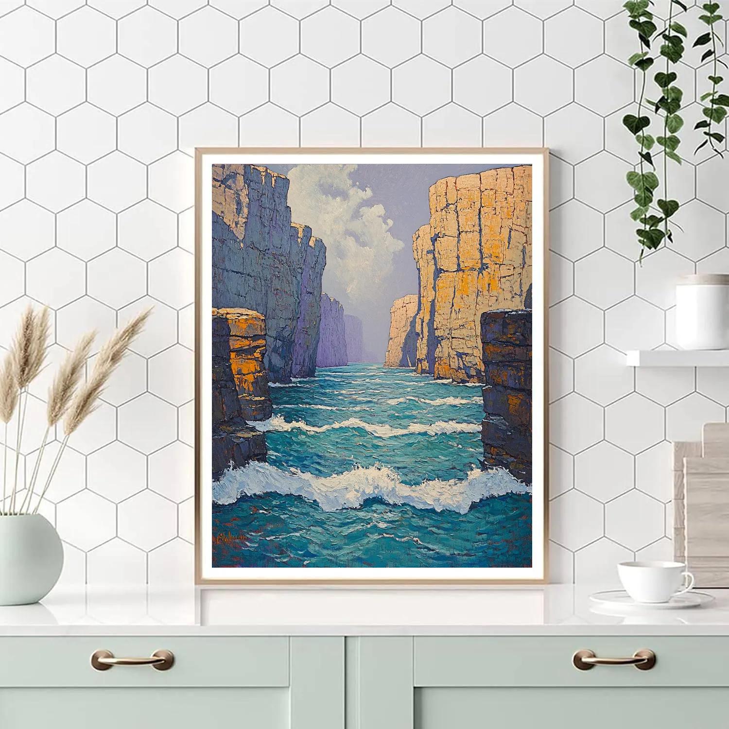 Arthur Lismer Inspired Whitecap Geometry In McGregor Bay Channel Paint by numbers kits