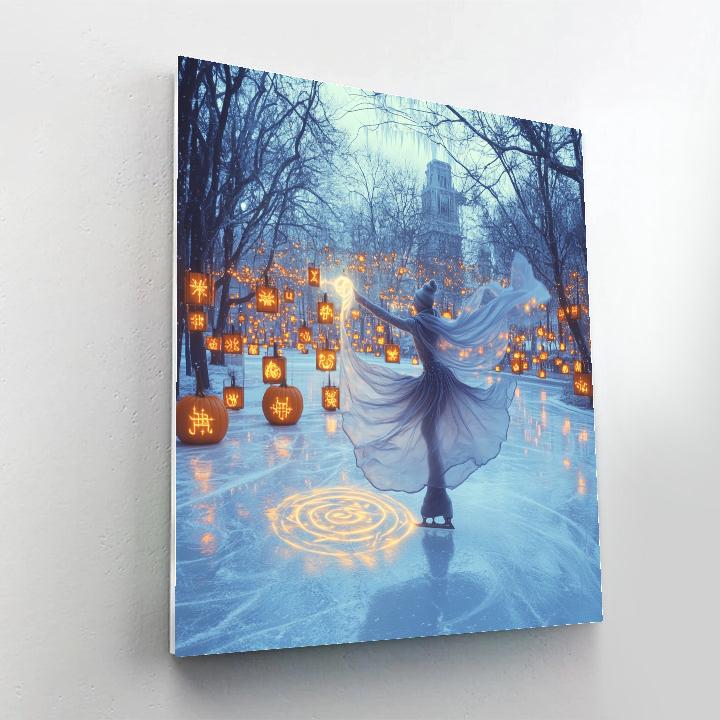 Haunted Ice Rink Of Frosted Jack Lanterns Painting by numbers kit