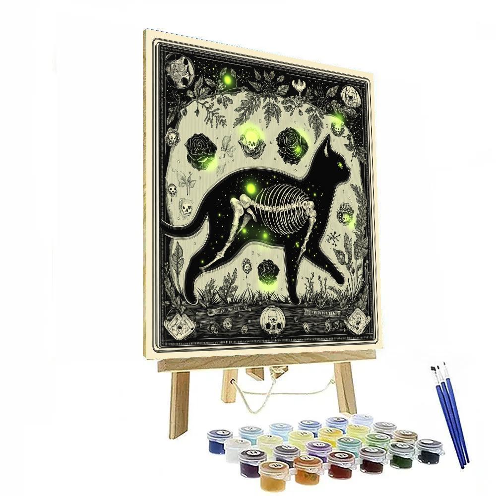 Spooky Botanical X Ray Parade Poster Number painting