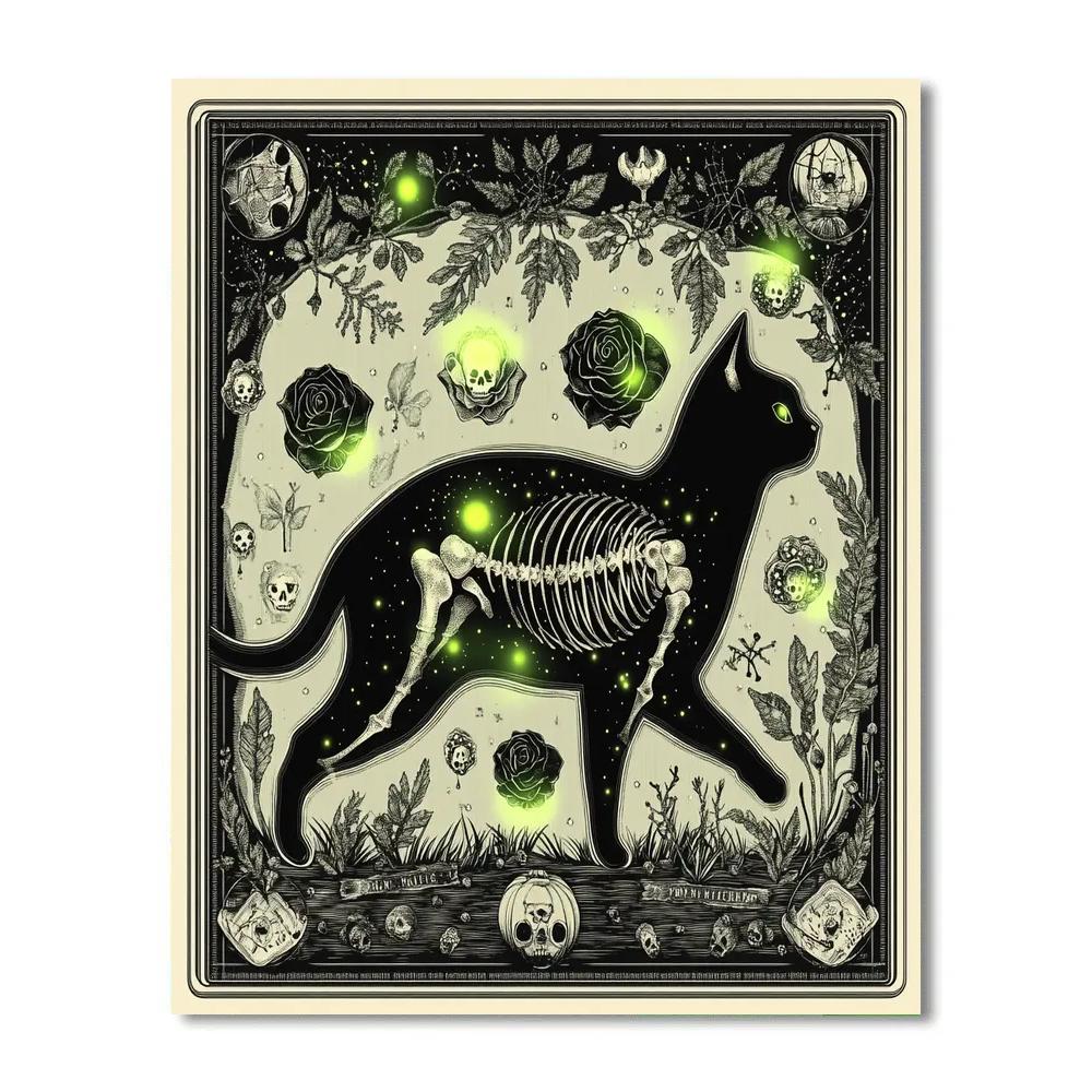 Spooky Botanical X Ray Parade Poster Number painting