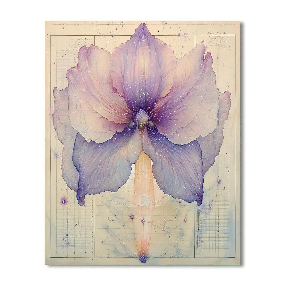 Leonardo Da Vinci Inspired Orchid Nebula Hybrid painting number kit