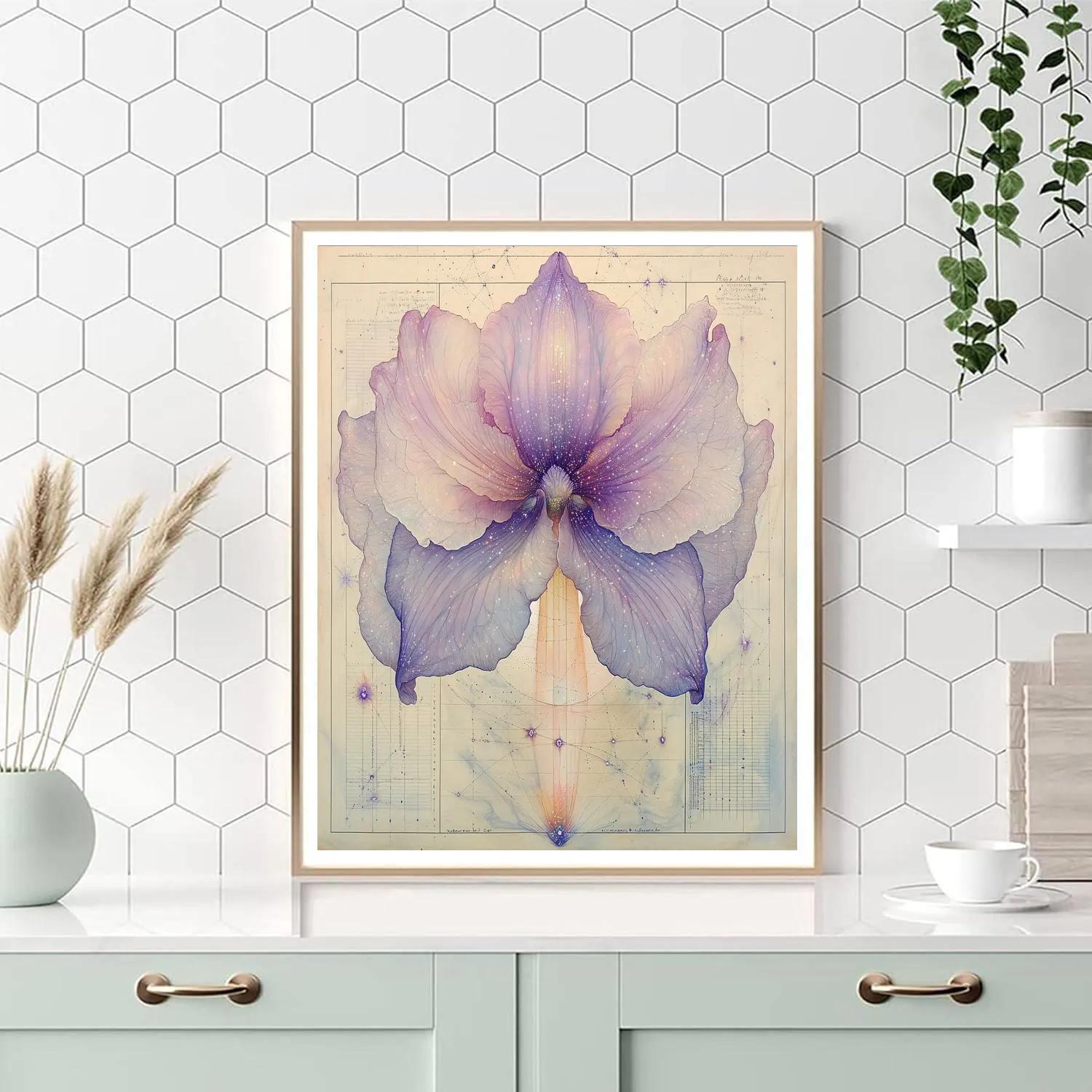 Leonardo Da Vinci Inspired Orchid Nebula Hybrid painting number kit