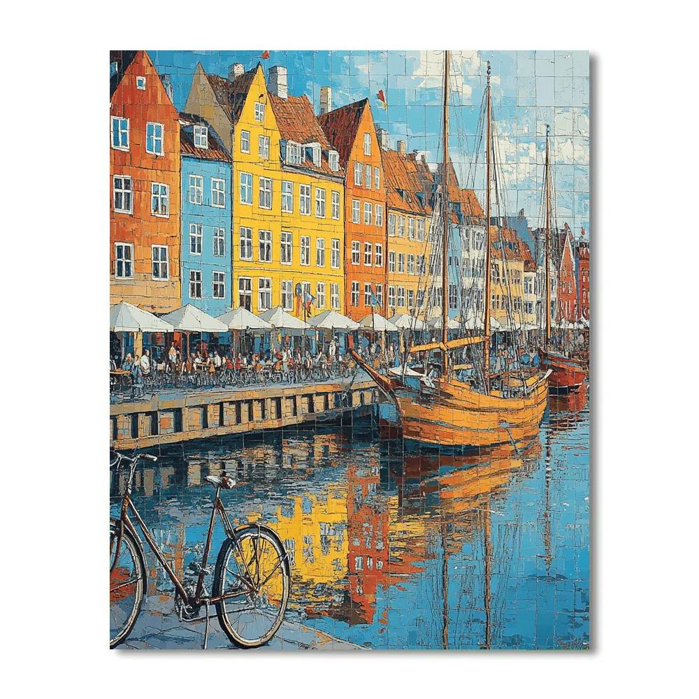 Colorful Houses Of Nyhavn Copenhagen Denmark painting number kit