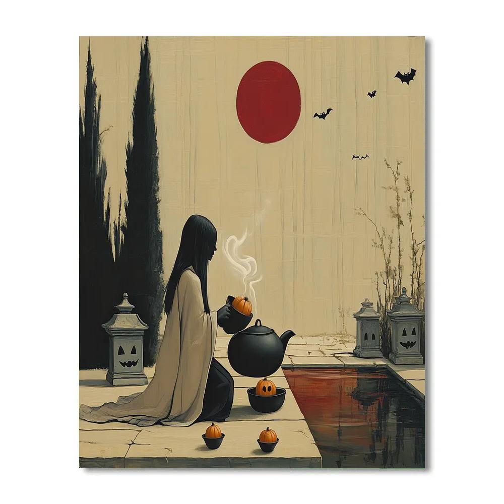 Tea Ceremony In Haunted Umbra Garden Painting by numbers kit