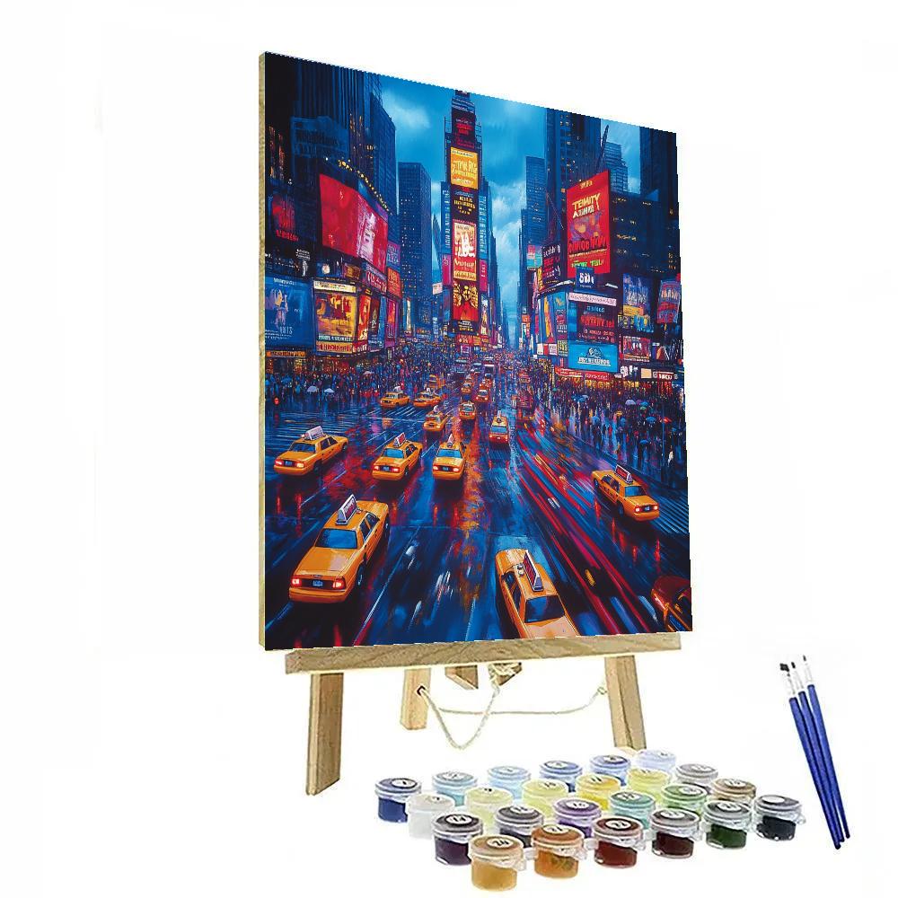 Evening Lights At Times Square New York United States Painting by numbers kit