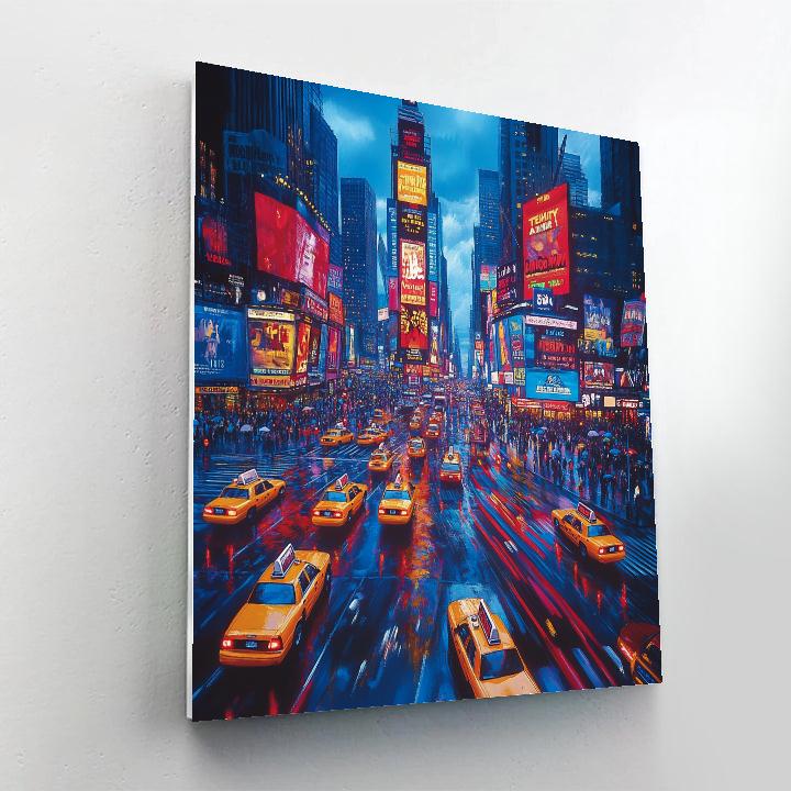Evening Lights At Times Square New York United States Painting by numbers kit