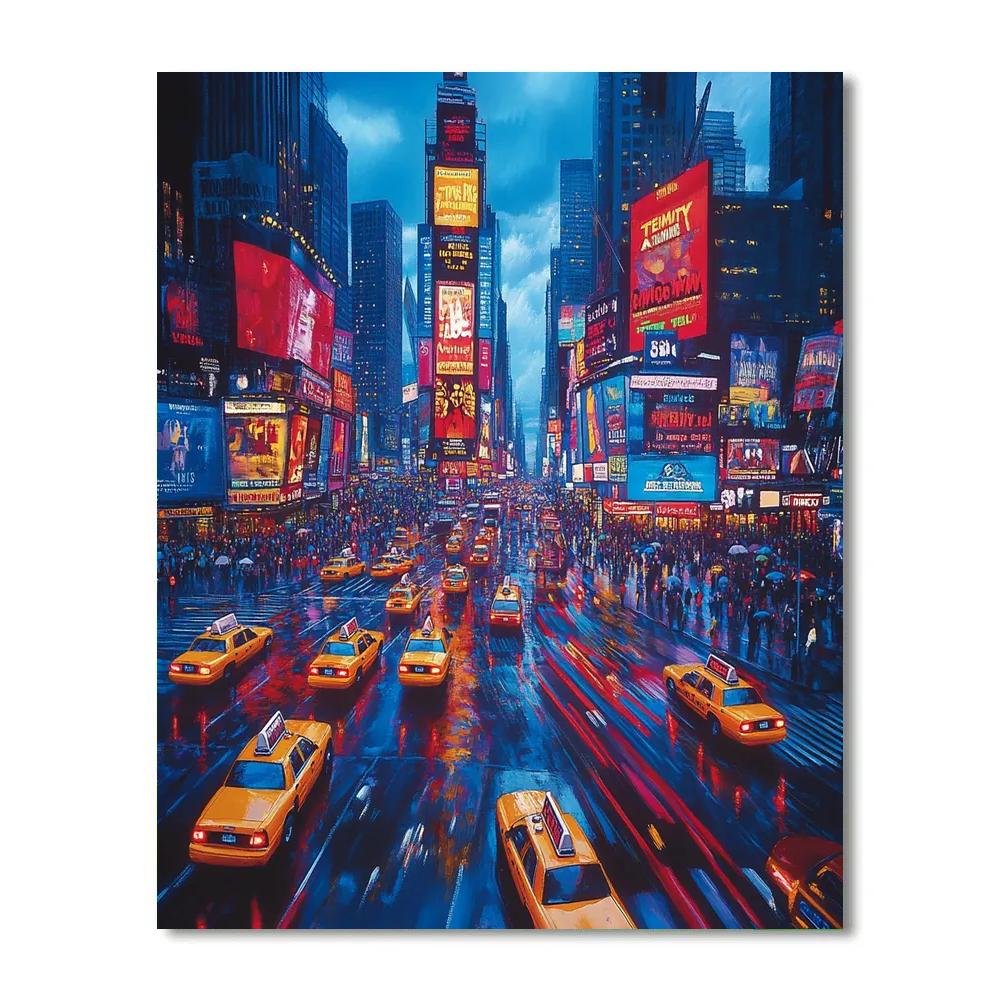 Evening Lights At Times Square New York United States Painting by numbers kit