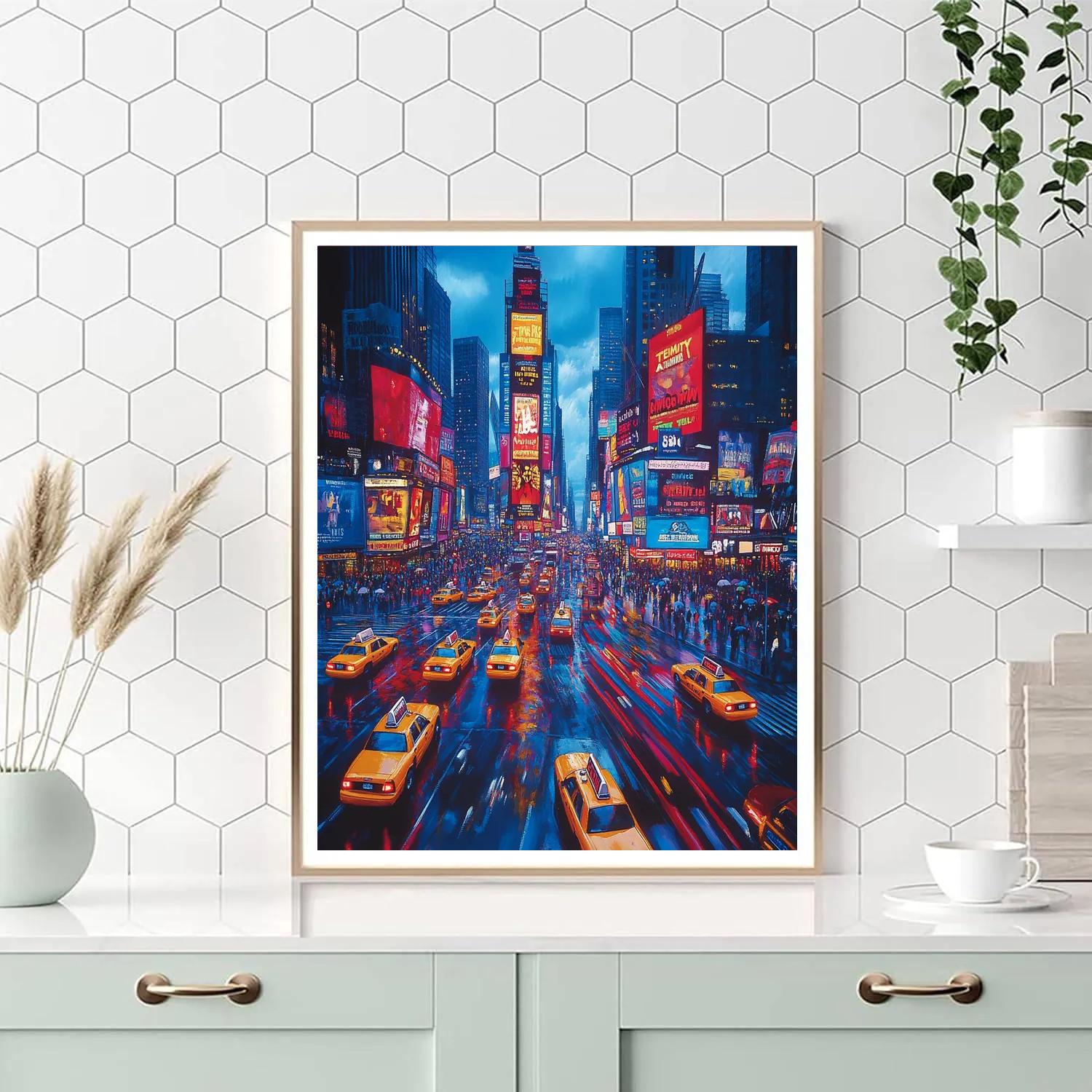 Evening Lights At Times Square New York United States Painting by numbers kit