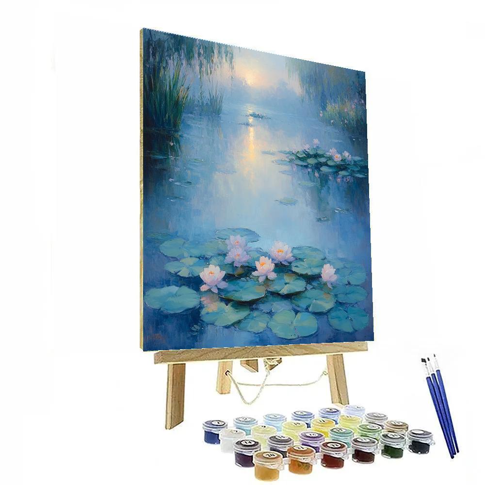 Claude Monet Inspired Waterlily Morning Mist paint by number