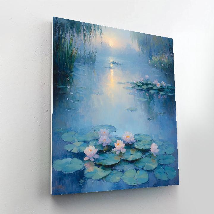 Claude Monet Inspired Waterlily Morning Mist paint by number