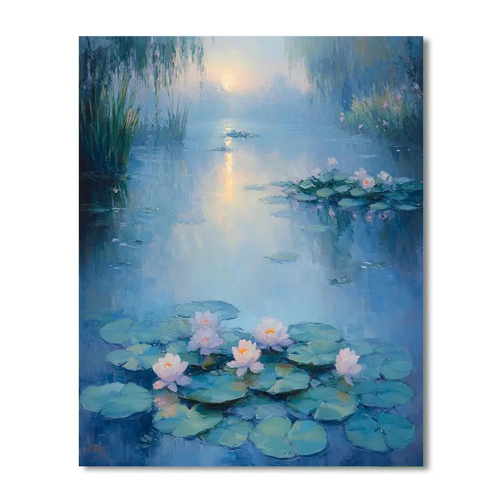 Claude Monet Inspired Waterlily Morning Mist paint by number