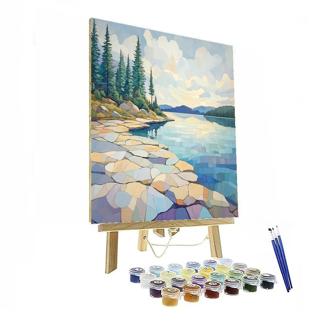Franklin Carmichael Inspired Quartz Ridge And Windbright Lake paint by number