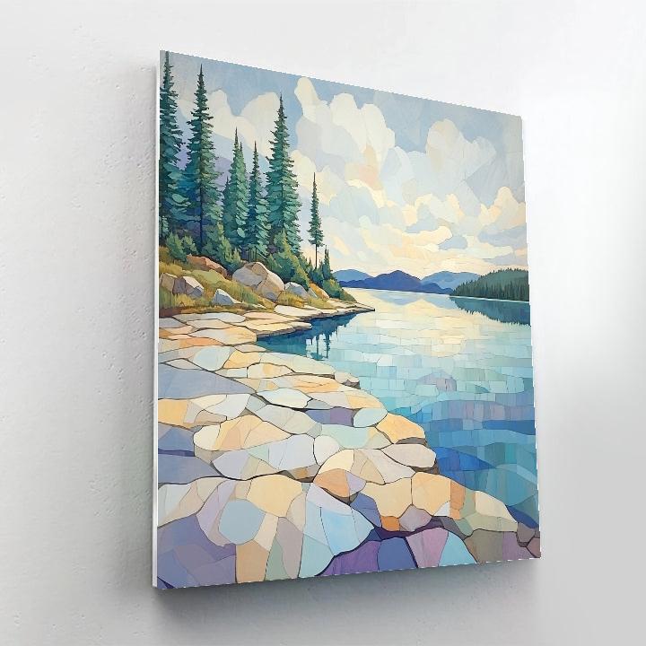 Franklin Carmichael Inspired Quartz Ridge And Windbright Lake paint by number
