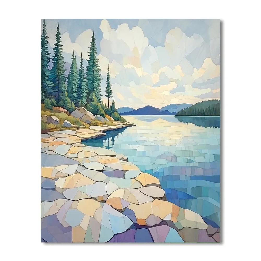 Franklin Carmichael Inspired Quartz Ridge And Windbright Lake paint by number