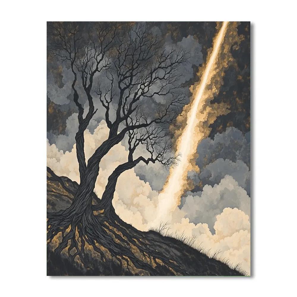 Francisco Goya Inspired Comet Wind Through Dead Orchard painting number kit