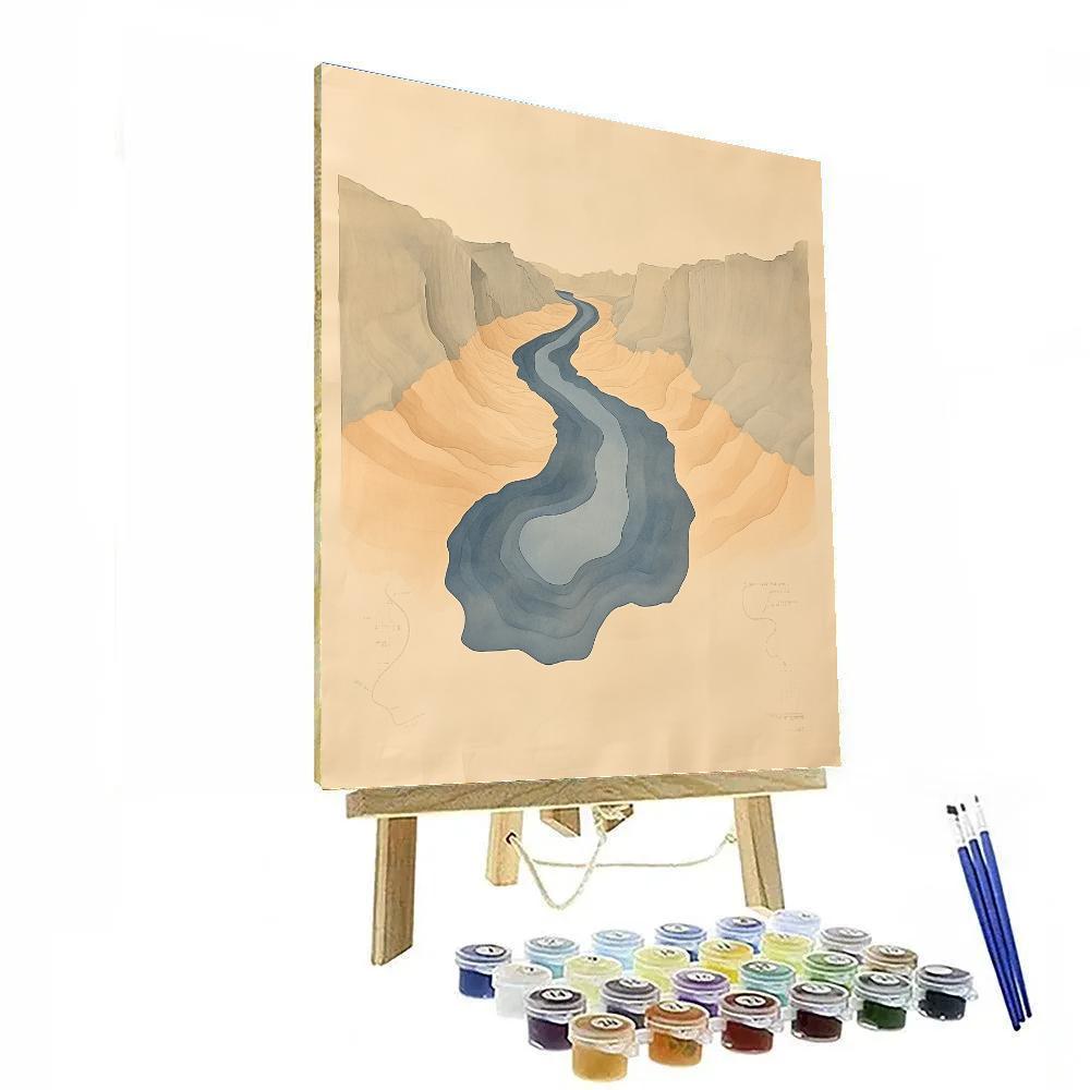 Leonardo Da Vinci Inspired River Meander Mathematics Paint by numbers kits