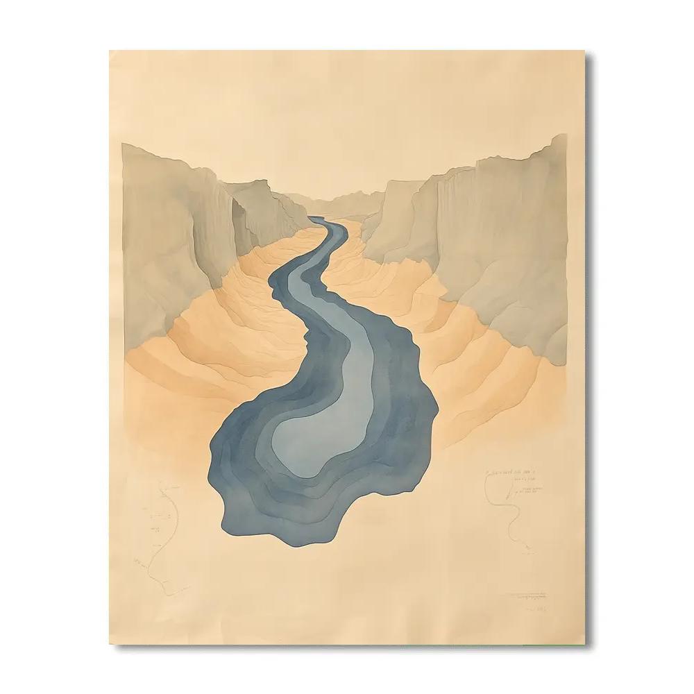 Leonardo Da Vinci Inspired River Meander Mathematics Paint by numbers kits