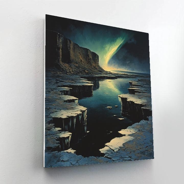 Francisco Goya Inspired Basalt Shore Under Auroral Veil paint by numbers